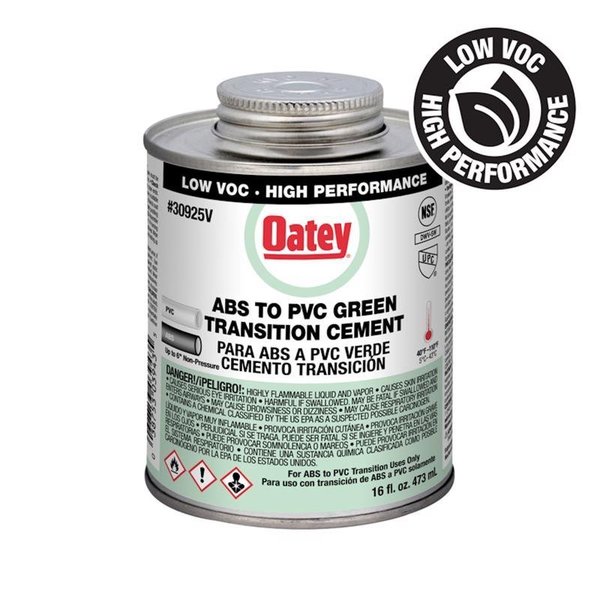 Oatey Green Transition Cement For ABSPVC 16 oz 30925V